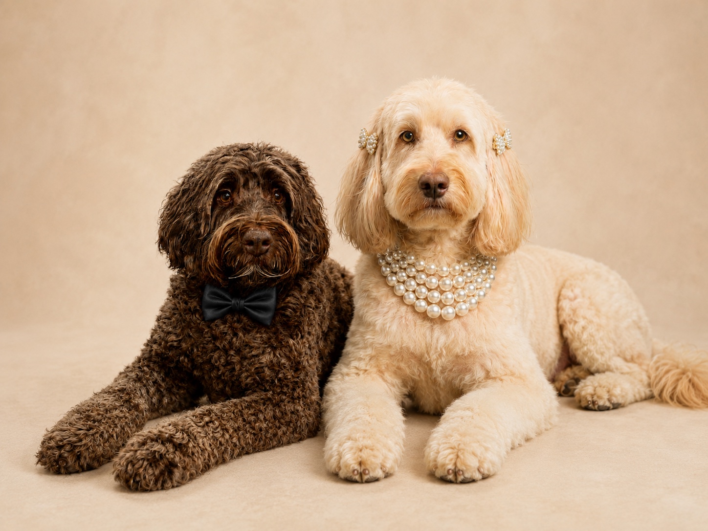 Softie and Parker, therapy dogs at Linden Dental Care
